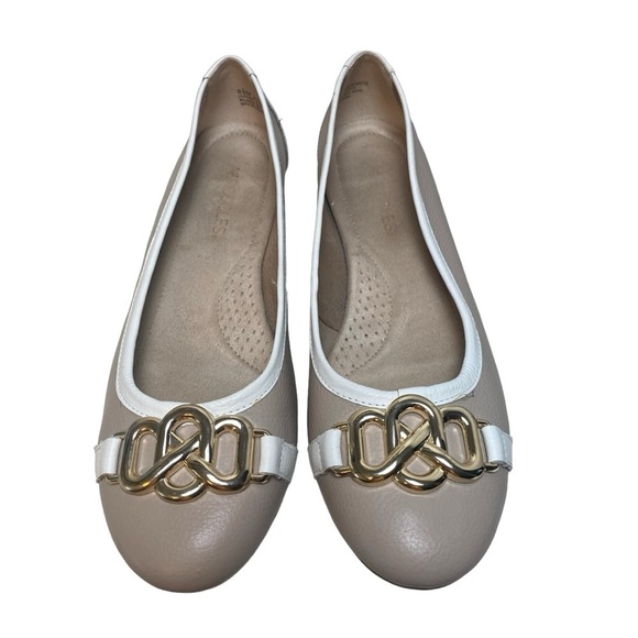 Aerosoles Size 8.5 Meteorite Ballet Flat Shoes Beige Two Toned Medium Width - Picture 7 of 13